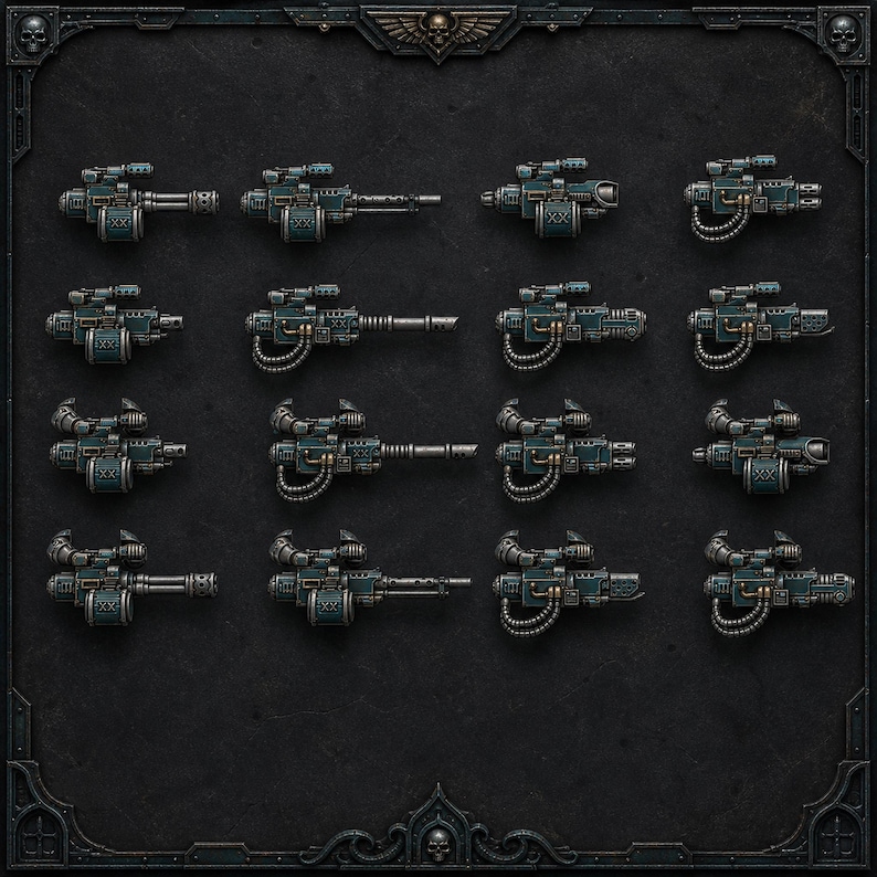 Scylla - Tunga vapen - En pistol eller set om 16 - 16k harts - DakkaDakka - Riddare / Rymdkrigare / Bitz / Bordskiva / Grimdark bild 1