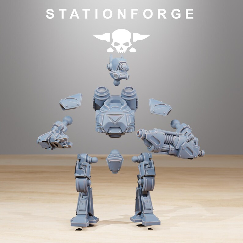 Scavenger Mechanods | Station Forge 16k Resin Miniatures | 28mm 32mm Tabletop Wargaming | Unpainted image 8