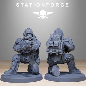 Grimguard Elites | Station Forge 16k Resin Miniatures | 28mm 32mm Tabletop Wargaming | Unpainted image 3