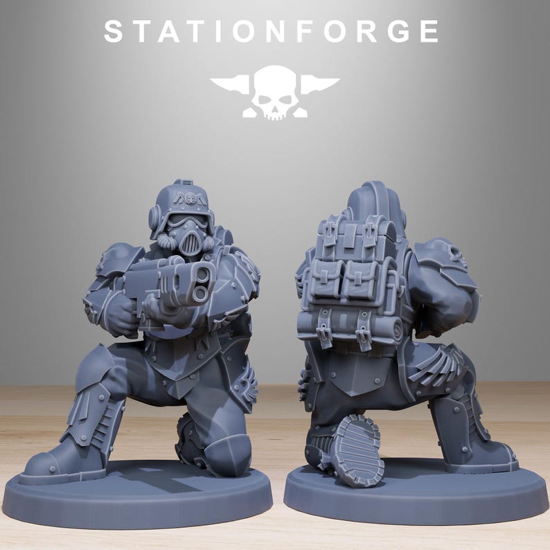 Grimguard Elites | Station Forge 16k Resin Miniatures | 28mm 32mm Tabletop Wargaming | Unpainted image 3