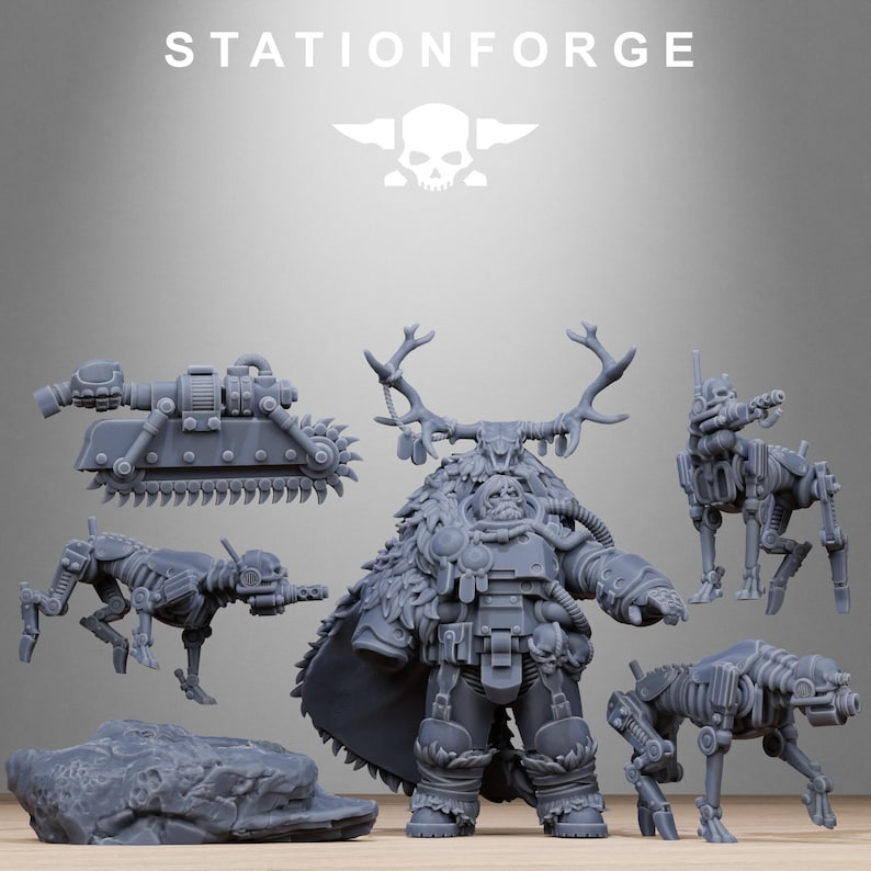Druida Tecno Salvaje / Miniaturas de resina Station Forge 16k / 28 mm 32 mm para juegos de mesa / Sin pintar imagen 4