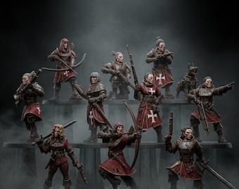 Legacy Thorncrest Hunters Sisters | Station Forge 16k Resin Miniatures | 28mm 32mm Tabletop Wargaming | Unpainted