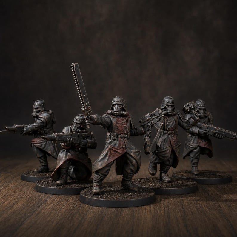 Grimguard Trench Runners / Miniature in resina 16k di Station Forge / 28 mm 32 mm per wargame da tavolo / Non dipinte immagine 1
