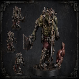 Podstępny Boss Trik-Knot - Postać Orka - Żywica 16k - Orkowie / Gry planszowe / Gry wojenne / Grimdark zdjęcie 1