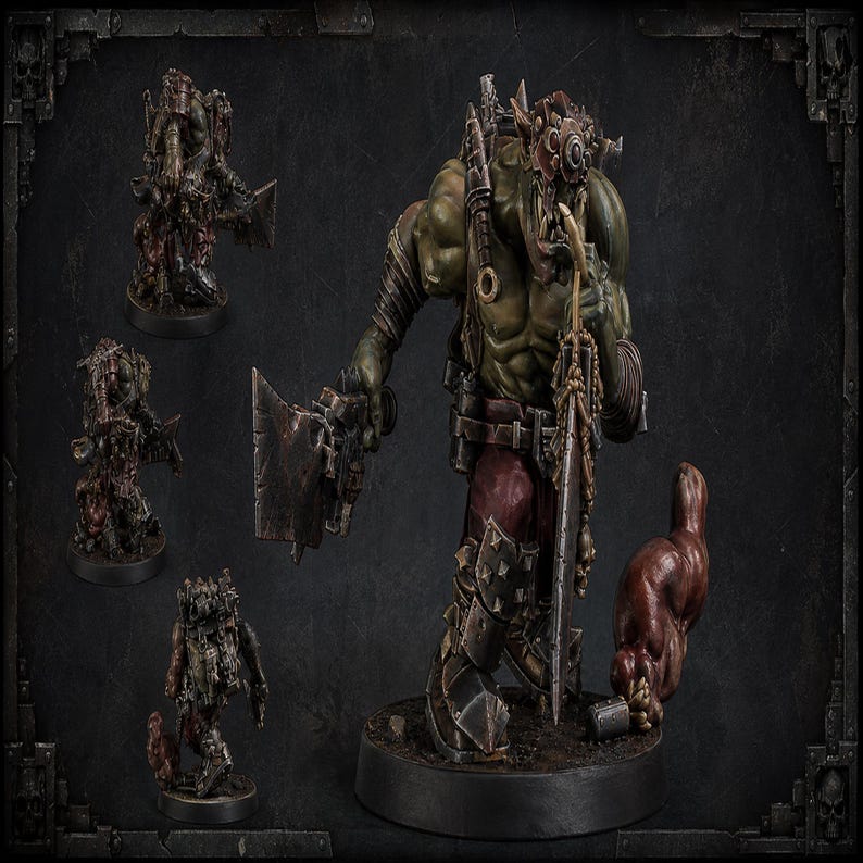 Podstępny Boss Trik-Knot - Postać Orka - Żywica 16k - Orkowie / Gry planszowe / Gry wojenne / Grimdark zdjęcie 1