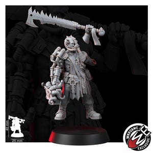 Commandogroep Chaos Renegades of Pain | 16k Resin Miniatures | 28 mm 32 mm Tafelblad Wargaming | Ongeverfd afbeelding 3