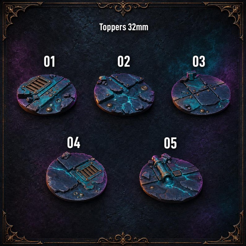 Anvil Wardens - Toppers 32mm 1 - 16k Resin - GreyTide Studio - Drakes / Space Warriors / Bitz / Tabletop / Wargaming / Grimdark image 1