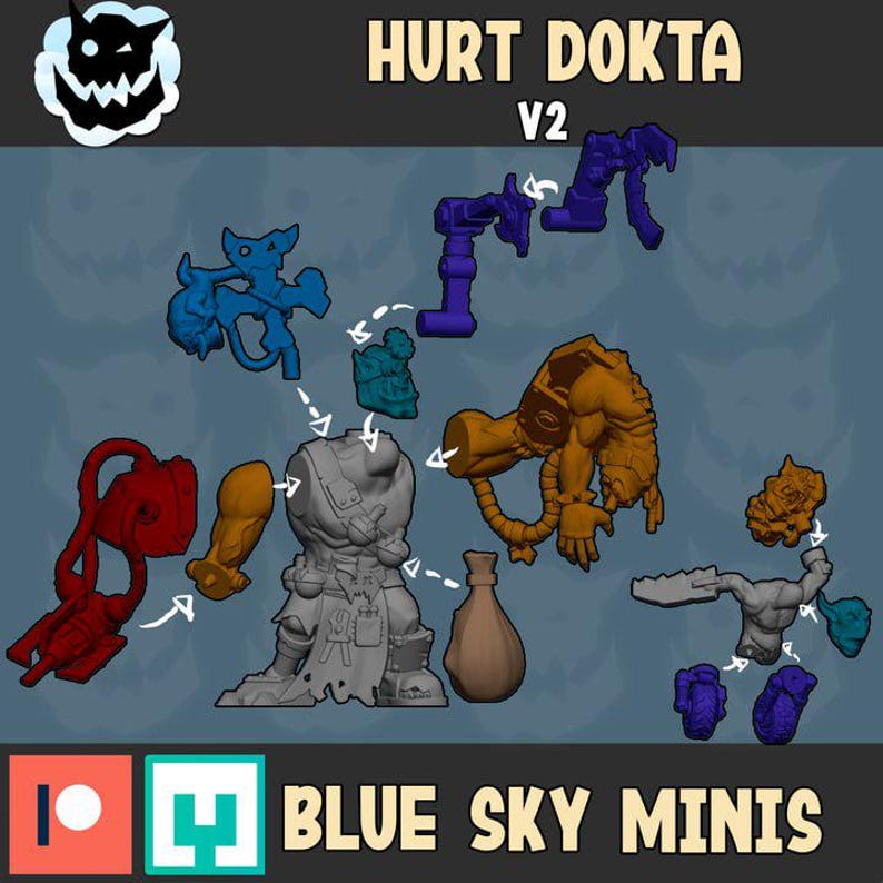 Hurt Dokta - Orc Character - 16k Resin - Orcs / Tabletop / Wargaming / Grimdark image 3