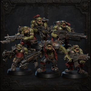 Shootin Boys Squad - Orc Squad - 16k Resin - Blue Sky Minis - Orcs / Tabletop / Wargaming / Grimdark image 1