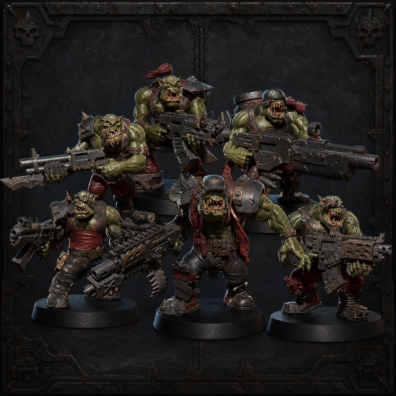 Shootin Boys Squad - Orc Squad - 16k Resin - Blue Sky Minis - Orcs / Tabletop / Wargaming / Grimdark image 1
