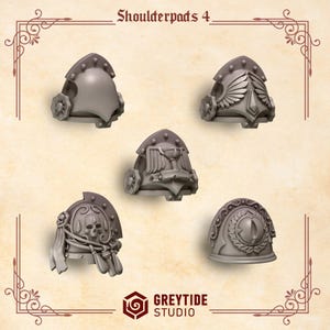 Crimson Lords – Schulterpanzer Nr. 4 – 16k Resin – GreyTide Studio – Blood / Space Warriors / Bitz / Tabletop / Wargaming / Grimdark Bild 2