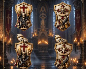 Eternal Crusaders - Termi Shields - 16k Resin - GreyTide Studio - Templar Warriors / Space Warriors / Bitz / Tabletop / Wargaming / Grimdark