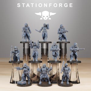 GrimGuard Sisters of War | Station Forge 16k Resin Miniatures | 28 mm 32 mm Tabletop Wargaming | Ongeverfd afbeelding 2
