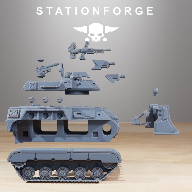 GrimGuard-Unterstützungspanzer | Station Forge 16k Resinminiaturen | 28 mm/32 mm Tabletop-Wargaming | Unbemalt Bild 7