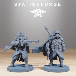 Grimguard Marksmen | Station Forge 16k Resin Miniatures | 28mm 32mm Tabletop Wargaming | Unpainted image 1