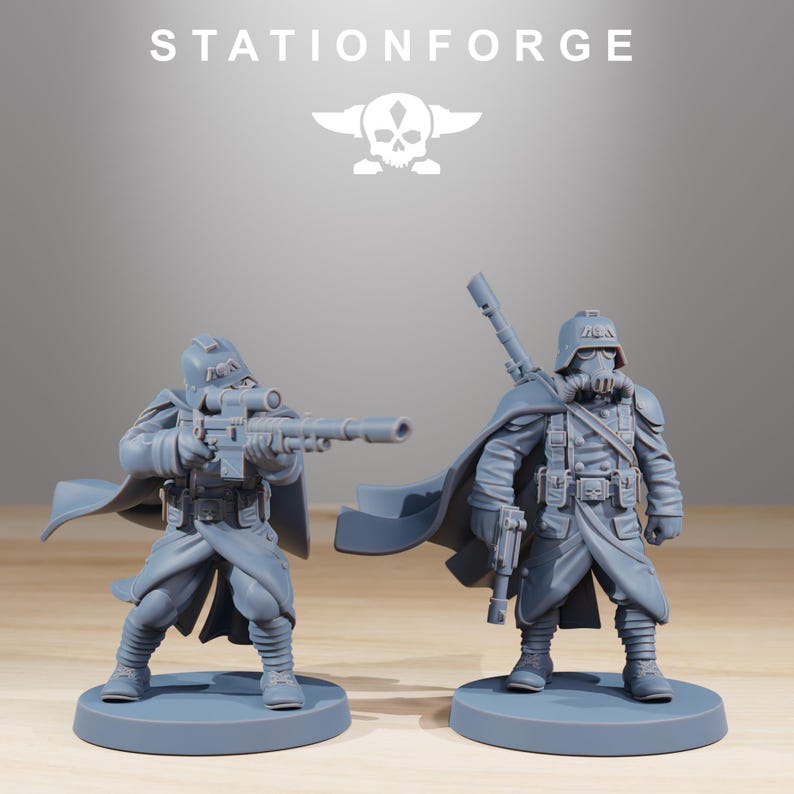Grimguard Marksmen | Station Forge 16k Resin Miniatures | 28mm 32mm Tabletop Wargaming | Unpainted image 1