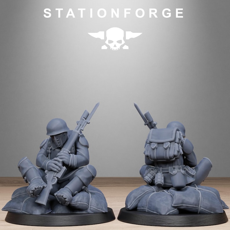 Freeguard Fallen | Station Forge 16k Resin Miniatures | 28mm 32mm Tabletop Wargaming | Unpainted image 7