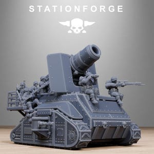 Freeguard artillerie minitank | Station Forge 16k harsminiaturen | 28 mm 32 mm tafelblad oorlogsspellen | Ongeverfd afbeelding 2