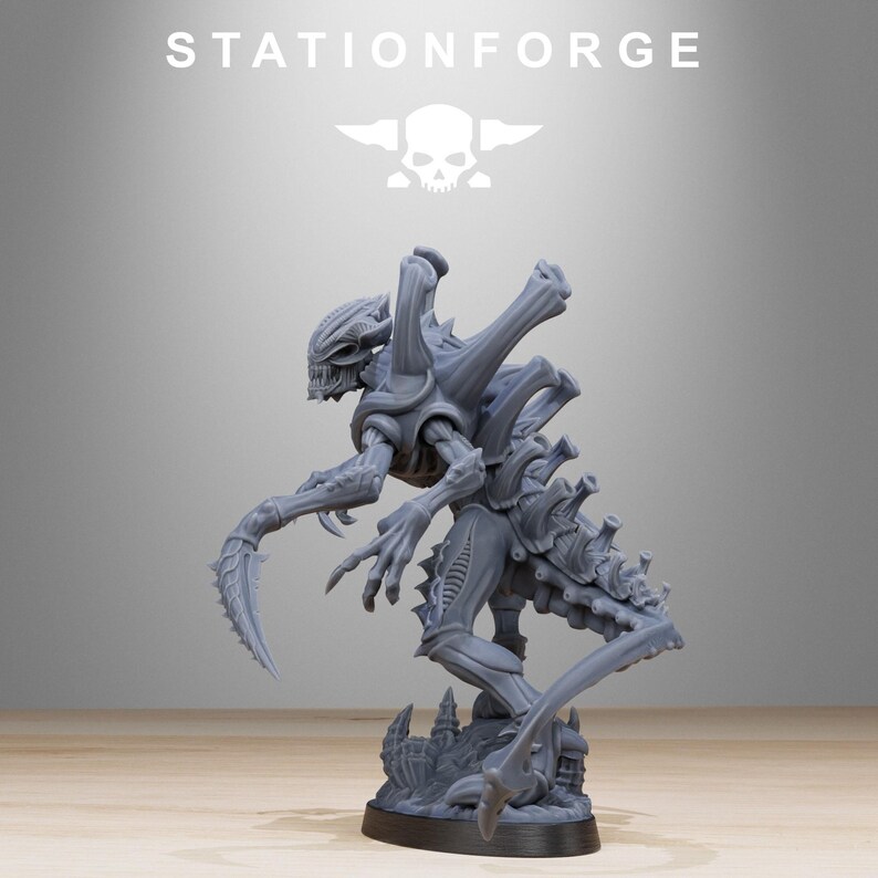 Xenarid Void Stalker | Station Forge 16k Resin Miniatures | 28mm 32mm Tabletop Wargaming | Unpainted 画像 5