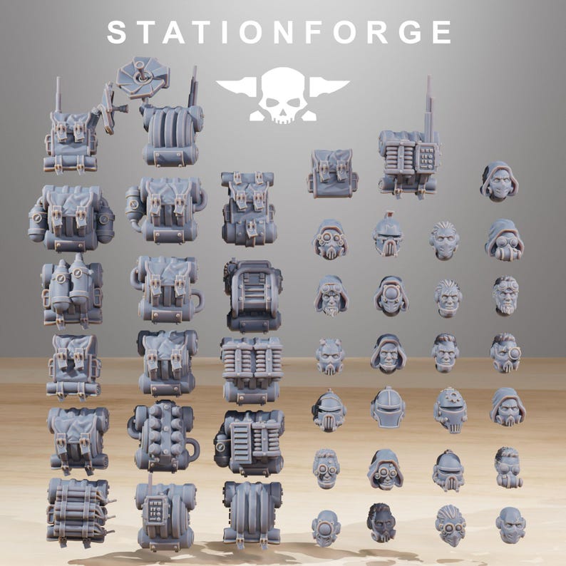 Scavenger Infantry Builder Kit | Station Forge 16k Resin Miniatures | 28mm 32mm Tabletop Wargaming | Unpainted image 3