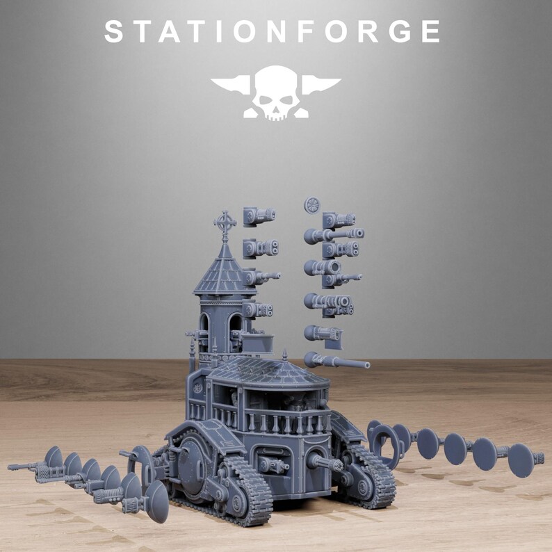 Vodalites Heavy Tank | Station Forge 16k Resin Miniatures | 28mm 32mm Tabletop Wargaming | Unpainted image 6