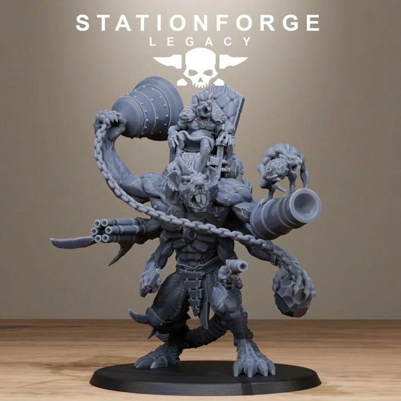 Rotfang Bell Rat | Station Forge 16k Resin Miniatures | 28mm 32mm Tabletop Wargaming | Unpainted image 3