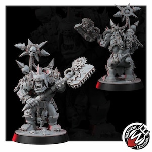 Ork Khork Choppa Goreboyz | Miniatury z żywicy 16k | 28 mm 32 mm Gry bitewne | Niepomalowane zdjęcie 5