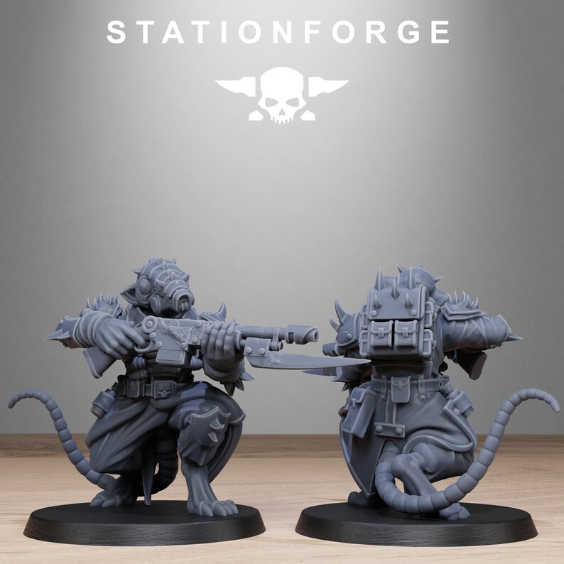Corrupted Guard Raticus | Station Forge 16k Resin Miniatures | 28mm 32mm Tabletop Wargaming | Unpainted image 3