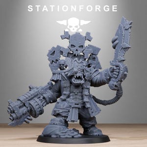 Orks Orkaz Pirate | Station Forge 16k Resin Miniatures | 28 mm 32 mm Bordsskiva Krigsspel | Omålad bild 4