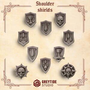 Crimson Lords - Decoración de hombreras - Resina 16k - GreyTide Studio - Sangre / Guerreros Espaciales / Piezas / Juegos de Mesa / Wargaming / Grimdark imagen 2
