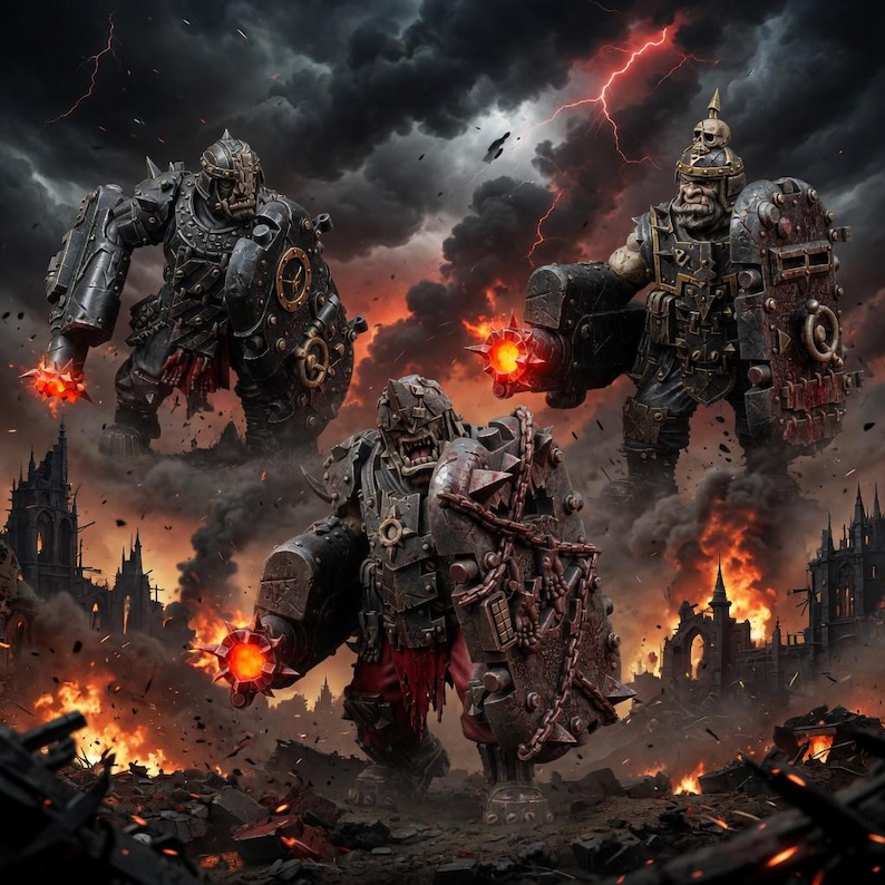 Chaos Renegades Of Pain Bulls | 16k Resin Miniatures | 28mm 32mm Tabletop Wargaming | Unpainted image 1