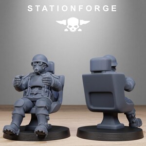 Pilot Commanders | Station Forge 16k Resin Miniatures | 28mm 32mm Tabletop Wargaming | Unpainted image 6