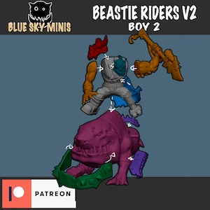 Beastie Riders Orc Squad - 16k Resin - Orcs / Tabletop / Wargaming / Grimdark image 4