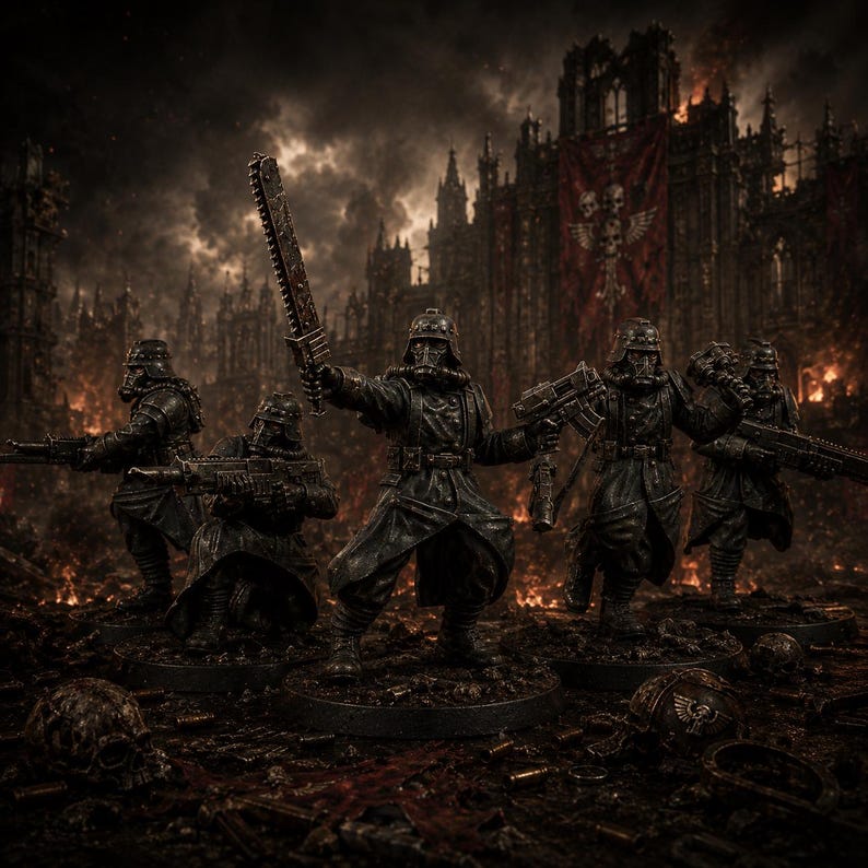 Grimguard Trench Runners / Miniature in resina 16k di Station Forge / 28 mm 32 mm per wargame da tavolo / Non dipinte immagine 8