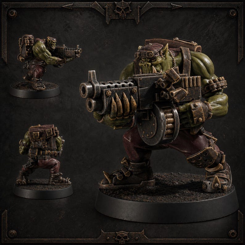 Sneaky Boy Blam Blam - Orch-karaktär - 16k Resin - Orcher / Bordspel / Krigsspel / Grimdark bild 1