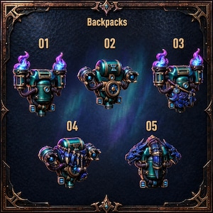 Anvil Wardens - Backpacks - 16k Resin - GreyTide Studio - Drakes / Space Warriors / Bitz / Tabletop / Wargaming / Grimdark image 1