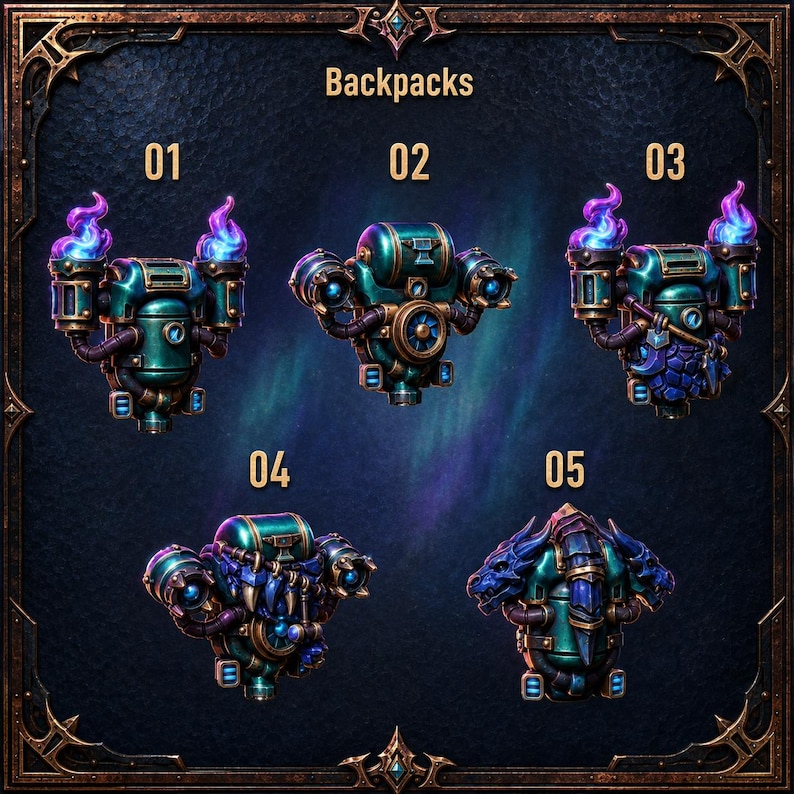 Anvil Wardens - Backpacks - 16k Resin - GreyTide Studio - Drakes / Space Warriors / Bitz / Tabletop / Wargaming / Grimdark image 1