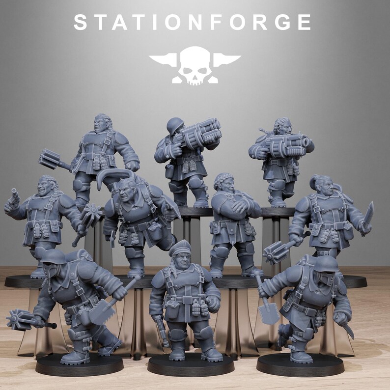 Freiwächter-Mutantenschwestern | Station Forge 16k Resinminiaturen | 28 mm/32 mm Tabletop-Wargaming | Unbemalt Bild 2