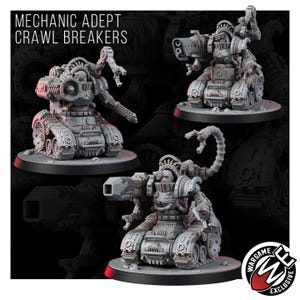 Mechanist Crawl Breakers | 16k Resin Miniatures | 28 mm 32 mm Tabletop Wargaming | Ongeverfd afbeelding 9