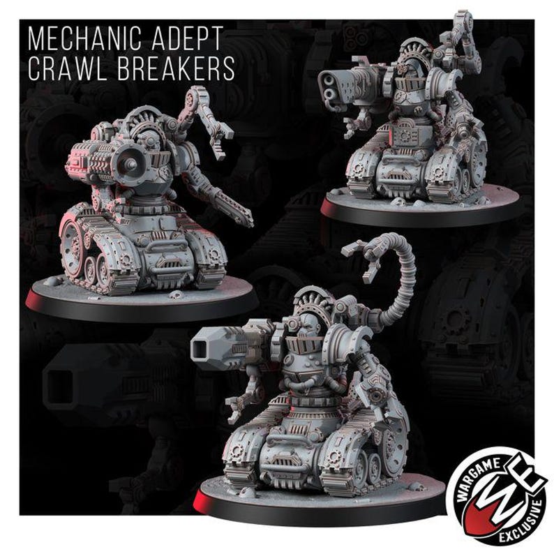 Mechanist Crawl Breakers | 16k Resin Miniatures | 28 mm 32 mm Tabletop Wargaming | Ongeverfd afbeelding 9