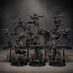 Bufones de Grimcorp / Miniaturas de resina Station Forge 16k / 28 mm 32 mm para juegos de guerra de mesa / Sin pintar imagen 1