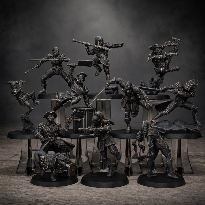 Bufones de Grimcorp / Miniaturas de resina Station Forge 16k / 28 mm 32 mm para juegos de guerra de mesa / Sin pintar imagen 1