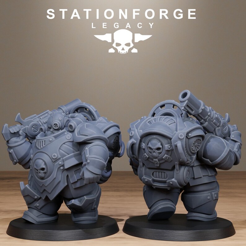 Legacy Ironvale Bulkguards | Station Forge 16k Resin Miniatures | 28 mm 32 mm Tabletop Wargaming | Ongeverfd afbeelding 4