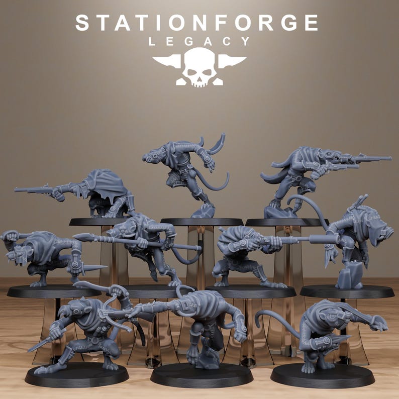 Legacy Rotfang Assassins | Station Forge 16k Resin Miniatures | 28mm 32mm Tabletop Wargaming | Unpainted image 2