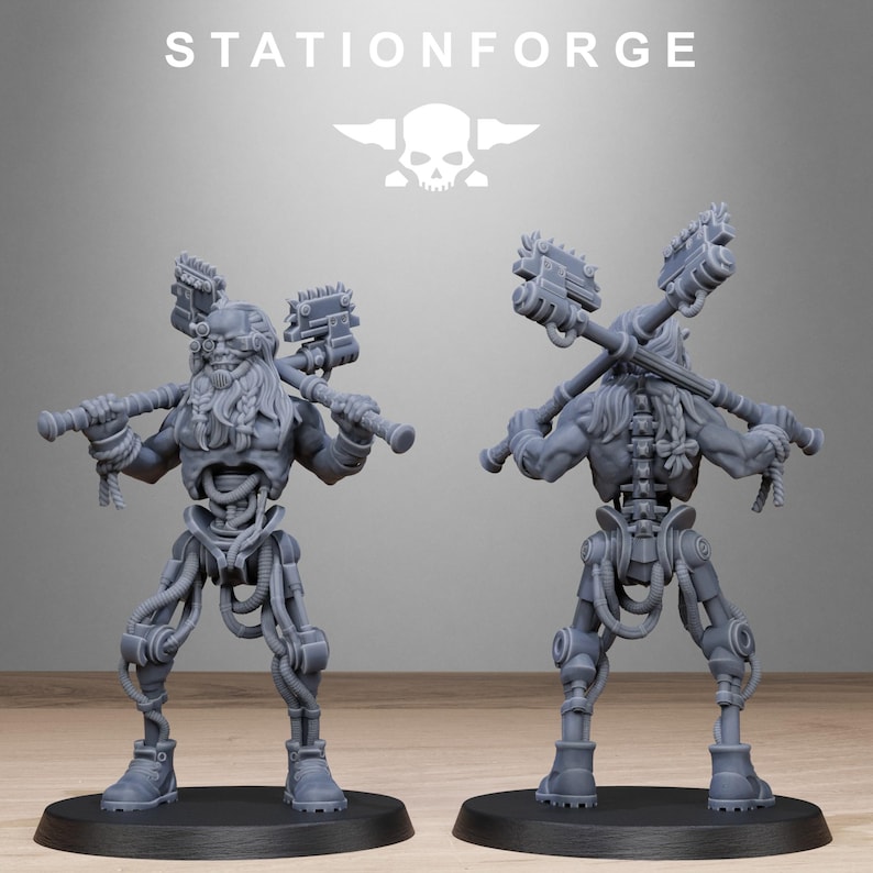 Barbares Techno Sauvages | Figurines en résine Station Forge 16k | 28 mm et 32 mm | Jeux de figurines | Non peintes image 6