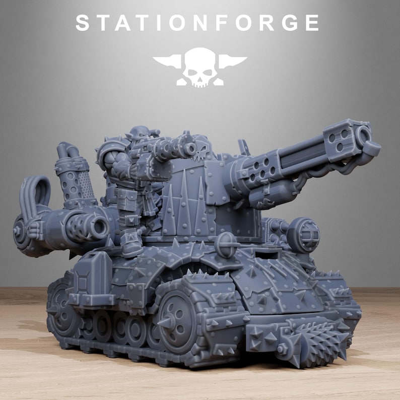Orks Orkaz Mini Tank | Station Forge 16k Resin Miniatures | 28mm 32mm Tabletop Wargaming | Unpainted image 7