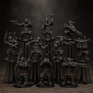 Grimguard Frostwatch Patrol | Station Forge 16k Resin Miniatures | 28mm 32mm Tabletop Wargaming | Unpainted image 1