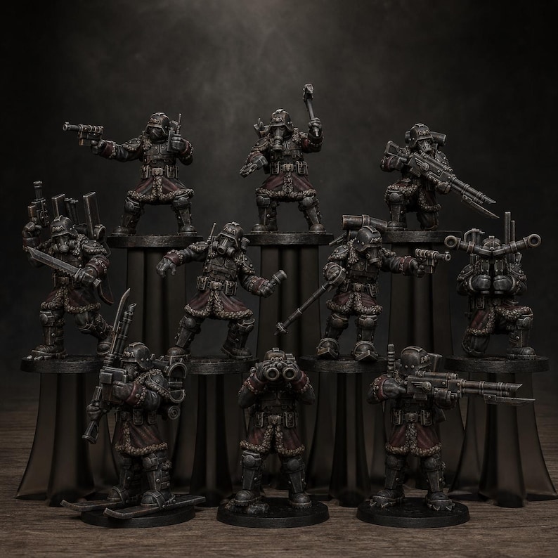 Grimguard Frostwatch Patrol | Station Forge 16k Resin Miniatures | 28mm 32mm Tabletop Wargaming | Unpainted image 1