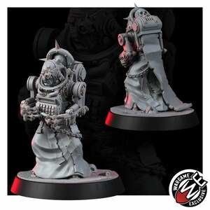 Space Knights Bookkeeper with Servitor | 16k Resin Miniatures | 28mm 32mm Tabletop Wargaming | Unpainted image 4