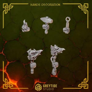 Anvil Wardens - Hands Decoration - 16k Resin - GreyTide Studio - Drakes / Space Warriors / Bitz / Tabletop / Wargaming / Grimdark image 2